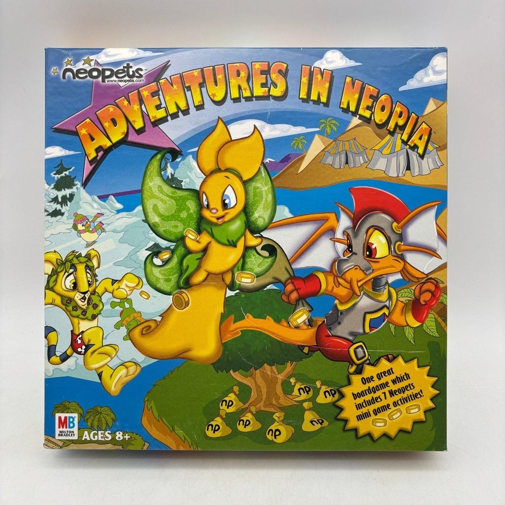 Vintage Neopets Adventures In Neopia Board Game 2003 Milton Bradley Complete